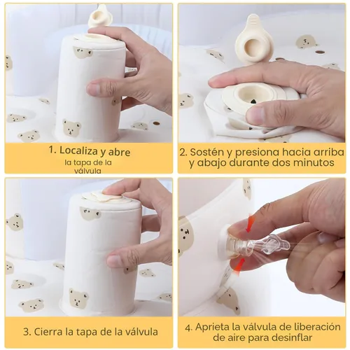Miniatura 3 de EKEPE Asiento inflable para bebé con ventosas para bebés de 3 meses en adelante, asientos de piso para bebé para sentarse con bomba de aire
