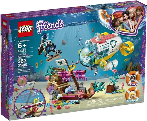 Miniatura 5 de LEGO Friends Dolphins Rescue Mission 41378 Kit de construcción con submarino de juguete y criaturas marinas, divertido juego de vida marina