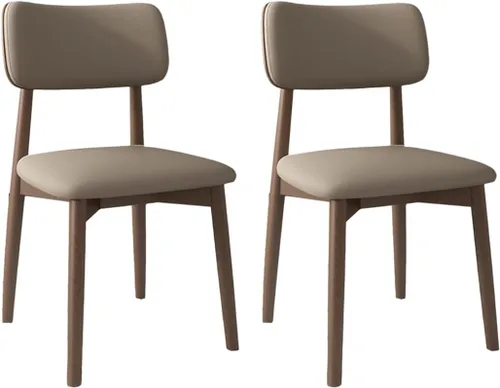 Miniatura 61 de YVYKFZD Solid Wood Dining Chairs, Kitchen Chairs Set with Curved Backrest, Leather Upholstered Dining Room Chair, Armless Living Room Chair, for