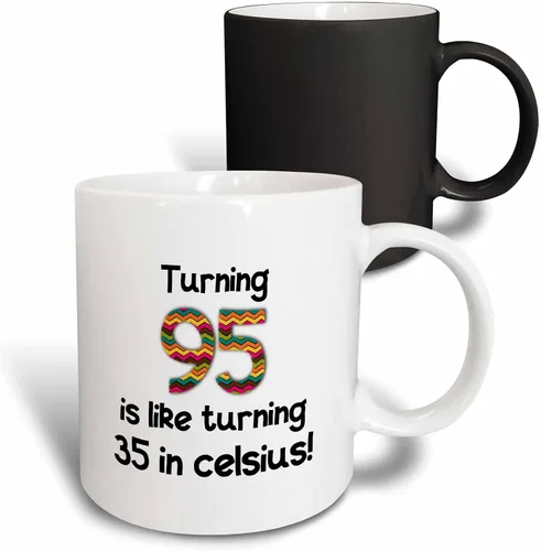 Miniatura 9 de 3dRose 95 Is Like Turning 35 In Celsius-Humorous - Taza de dos tonos, 11 onzas, color negro