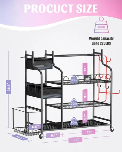 Miniatura 7 de Mythinglogic Soporte de pesas para mancuernas, almacenamiento de gimnasio en casa para esterilla de yoga, pesas rusas y equipo de entrenamiento