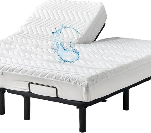 Miniatura 10 de Kingnex Protector de colchón acolchado impermeable para litera de RV de 30 x 75 para cama individual estrecha, estilo de sábana ajustada