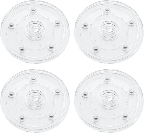 Miniatura 22 de 4 Piezas Negro 2 pulgadas Acrílico Lazy Susan Organizador Giratorio de Mesa con Rodamientos - Placa Giratoria Redonda para Estante de Especias