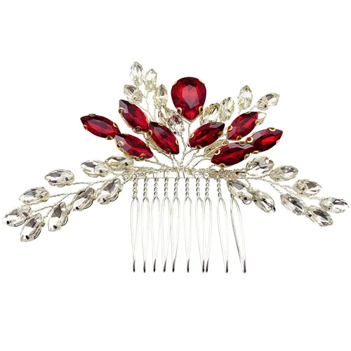 Miniatura 8 de Peine de pelo de cristal para novia, pieza de pelo con diamantes de imitación, fiesta de graduación, festival, boda, accesorios para el cabello