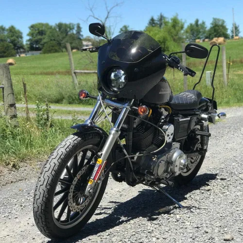 Miniatura 7 de Espejos de montaje en el manillar, espejos retrovisores laterales izquierdo y derecho de vástago largo para modelos Harley 1982-2024, para CVO Dyna