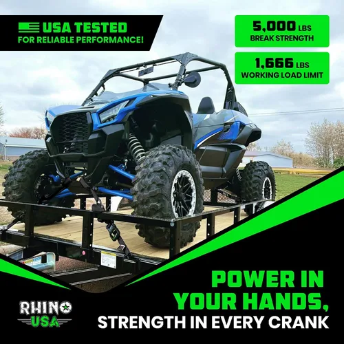 Miniatura 7 de Kit de correas de trinquete de Rhino USA, con resistencia a la rotura de 5,208 lbs - Incluye amarres de trinquete resistentes con asas acolchadas