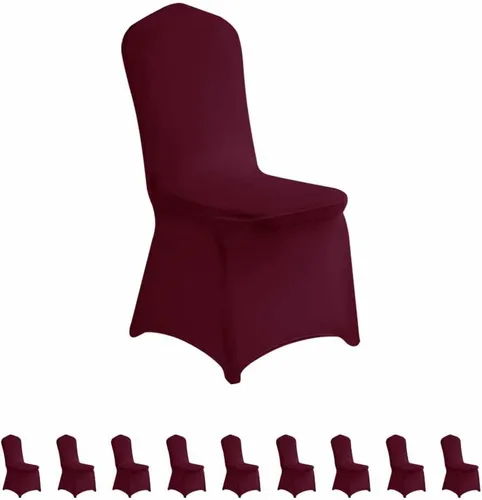 Miniatura 9 de LZY 6 piezas Fundas de Silla de Spandex Elásticas Fundas Deslizables para Fiestas de Boda, Fundas de Decoración de Sillas de Comedor y Banquete Negro