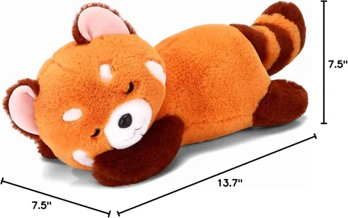 Miniatura 8 de Riuhot Almohada de peluche de panda rojo, bonito juguete de peluche, regalo de Navidad para el día de San Valentín para novias y niños, almohada