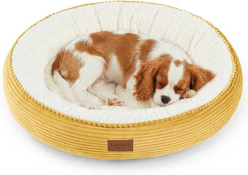 Miniatura 40 de Love's cabin Cama redonda acolchada para gatos y perros, cama para mascotas de 20 pulgadas para gatos o perros pequeños, parte inferior Violeta