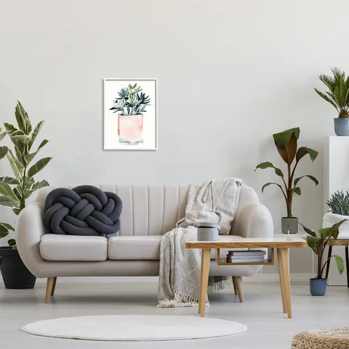Miniatura 2 de Stupell Industries Planta suculenta en maceta suave para interiores, diseñada por Jennifer Paxton Parker, arte de pared con marco blanco, 16 x 20