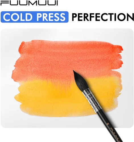 Miniatura 4 de Bloque de papel de acuarela de 7 x 10 pulgadas, bloc de papel Fuumuui 100% algodón, 20 hojas, prensado en frío, sin ácidos, 140 libras/10.58 oz/m²