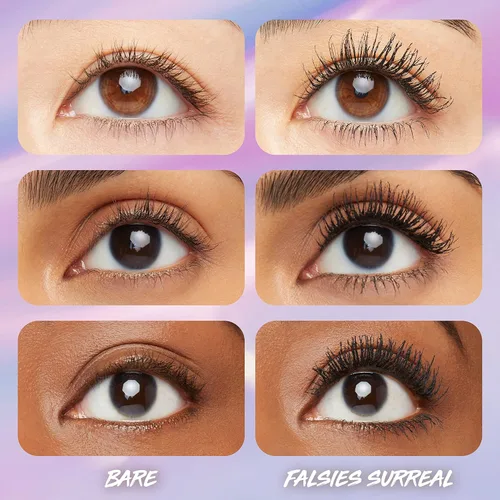 Miniatura 3 de Máscara de pestañas lavable The Falsies Surreal Extensions de Maybelline, máscara de volumen y alargamiento, maquillaje, negro más negro, 1 unidad