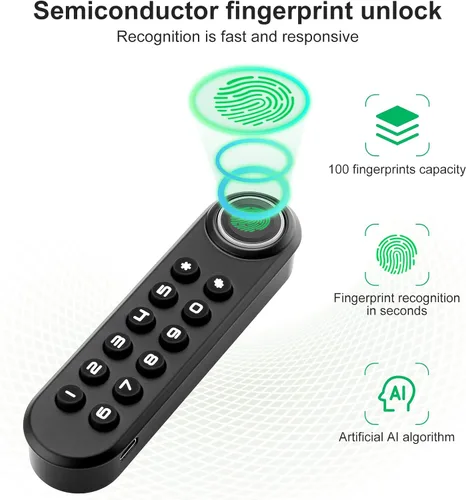 Miniatura 2 de Cerradura biométrica de huellas dactilares para gabinete, cerradura inteligente con contraseña USB, cajón oculto para archivos, armario, seguridad