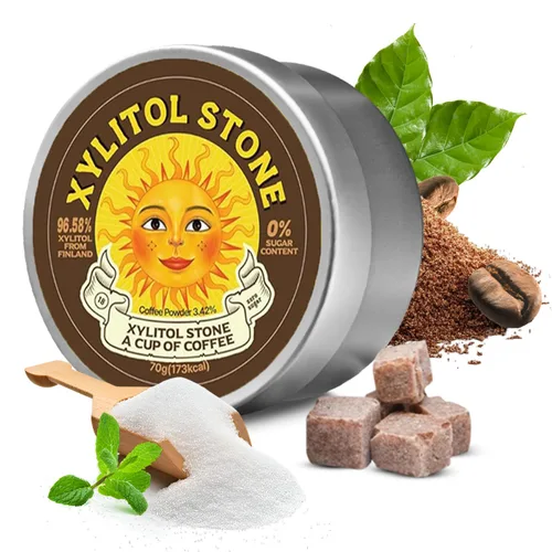 Xylitol Stone Caramelos sin azúcar - Veganos y compatibles con dieta cetogénica, caramelos duros únicos sin azúcar - Dulces con 100% sabor natural -