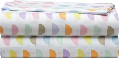 Miniatura 10 de Heritage Kids Juego de sábanas de 3 piezas, estampado de arcoíris, incluye sábana encimera, sábana bajera y funda de almohada, ropa de cama