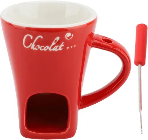Miniatura 10 de Taza de fondue de chocolate, taza de cerámica para fondue, taza calentadora de café con tenedor de acero inoxidable para queso, mantequilla (blanco)
