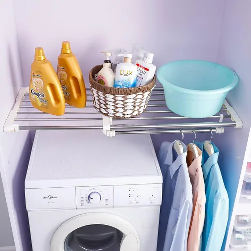 Miniatura 2 de Hershii Estante de tensión para armario, barra telescópica extensible, resistente, riel para colgar ropa, ajustable, organizador de almacenamiento