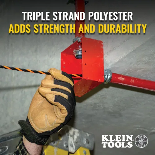 Miniatura 3 de Klein Tools 50375 Cinta de pescado de 75 pies, poliéster Hi-Flex, solución de tracción de cable eléctrico para flexibilidad y resistencia