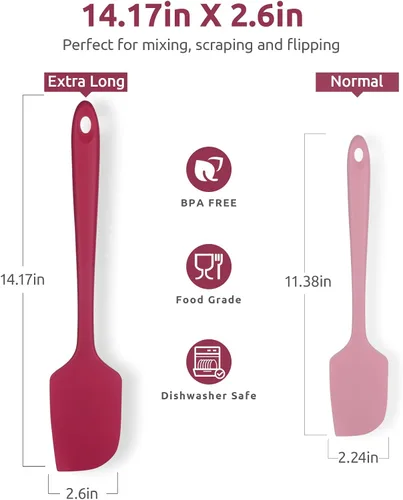 Miniatura 2 de Espátula de silicona extra grande de 14 pulgadas: U-Taste resistente al calor de 600ºF, flexible, para mezclar, remover, cocinar, raspar, hornear