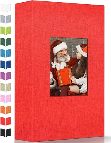 Miniatura 8 de Álbum de fotos Artfeel 4x6 con 300 bolsillos, álbumes de fotos deslizables, libro de memorias con cubierta de lino y ventana frontal, libro de fotos