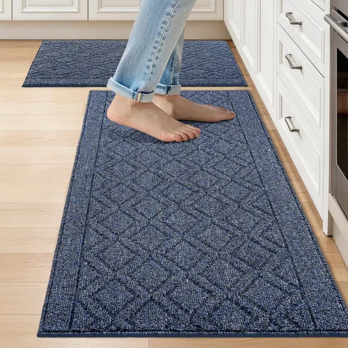 Miniatura 55 de COSY HOMEER Tapete de cocina antideslizantes, absorbentes para el piso, alfombra de cocina lavable, tapete de pie para fregadero, alfombra de Beige