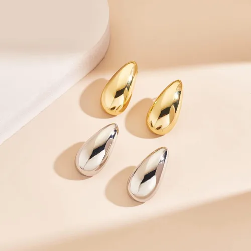 Miniatura 5 de MUYAN Aretes largos de gota de agua para mujer, aretes de gota cepillados, oro y plata