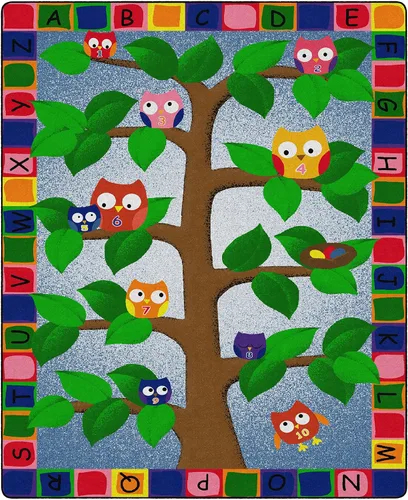 Miniatura 10 de Flagship Carpets Alfombra educativa con diseño de búhos del alfabeto para el aula o la habitación de los niños, tapete de juego para enseñar