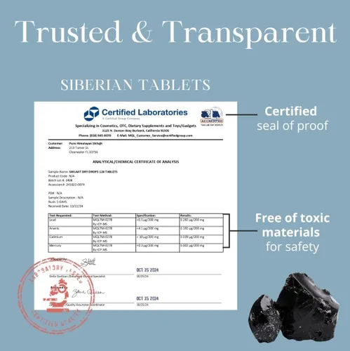 Miniatura 6 de Pure Shilajit Tablets de 90 quilates (200 mg cada uno) - Minerales fúlvicos derivados de plantas para el metabolismo y el apoyo del sistema