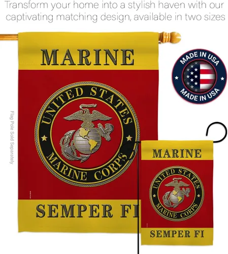 Miniatura 4 de Bandera del Cuerpo de Marines de los Estados Unidos USMC Semper Fi de doble cara para decoración de césped, regalo para casa, jardín, patio