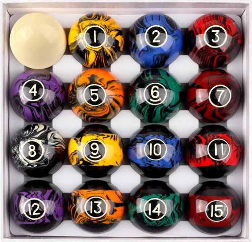 GSE Games & Sports Expert - Juego de bolas de billar de 2 1/4 pulgadas de tamaño profesional reglamentario, juego estándar de 16 bolas para mesa de