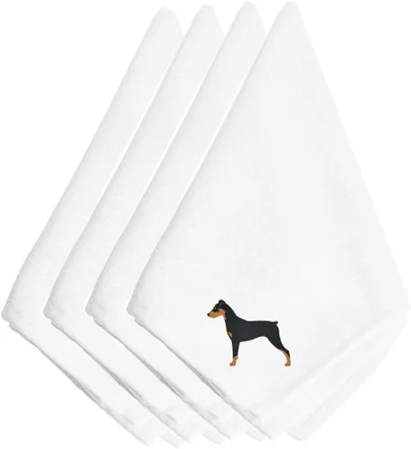 Miniatura 5 de Caroline's Treasures BB3448NPKE Affenpinscher - Juego de 4 servilletas bordadas, lavables, suaves, duraderas, servilletas de mesa para hotel