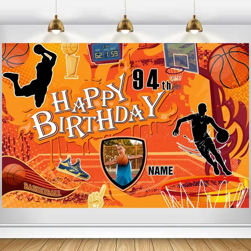 Miniatura 19 de Cartel personalizado de decoración de cumpleaños 94 con temática de fútbol – Cartel de tela personalizado para suministros de fiesta de cumpleaños