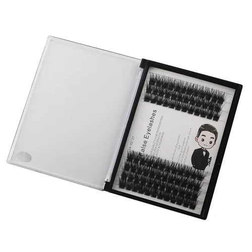 Miniatura 4 de Bodermincer 84 racimos de pestañas postizas en racimo D, pestañas postizas de volumen, extensiones de pestañas naturales, efecto 3D, banda unida