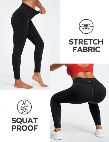 Miniatura 4 de Ewedoos - Leggings con bolsillos para mujer, de talle alto, pantalones de yoga, pantalones de entrenamiento, con levantamiento de glúteos