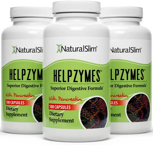 Miniatura 4 de NaturalSlim Helpzymes, complejo de enzimas para adultos con bromelina, bilis de buey, pancreatina y betaína HCl, 100 cápsulas, paquete de 2