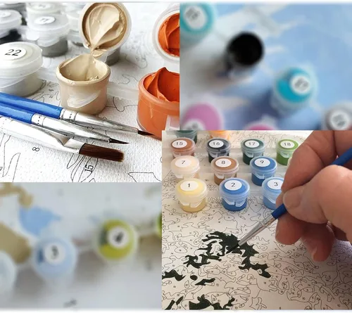 Miniatura 6 de Kit de pintura por números para adultos, pintura de animales coloridos por números para niños, 16 x 20 pulgadas (ratón de color, sin marco)