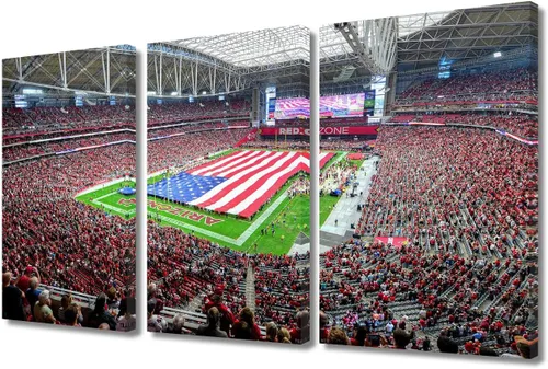 Miniatura 24 de 3 piezas de arte de pared deportivo del equipo de fútbol de los Vikings de Estados Unidos, pinturas de estadios deportivos Minnesota, Estados