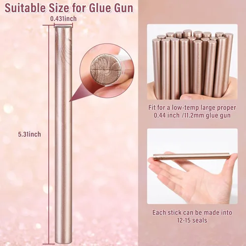 Miniatura 2 de Barras de Cera para Sellar, Paxcoo 20 piezas Barras de Sello de Cera, Barras de Cera para Sellar con Pistola de Pegamento para Invitaciones de Boda