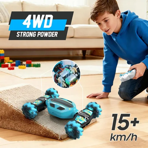 Miniatura 6 de Auto de acrobacias RC con detección de gestos para niños de 8 a 12 años, juguete de regalo para niños, control remoto 4WD, rotación de 360°