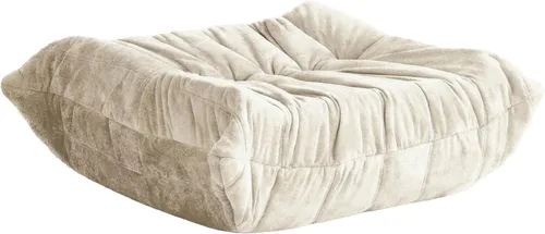 Miniatura 16 de Puf para adultos, silla puf grande, sillón con relleno de espuma viscoelástica para el hogar, apartamento o sala de juegos, gris afelpado Felpa gris
