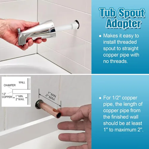 Miniatura 4 de Dreyoo Adaptador de boquilla de bañera cuatro en uno, adaptador de grifo de bañera roscado para cobre