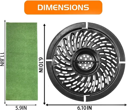 Miniatura 5 de BeranWung - Bandeja para freidora de aire de 2 cuartos para freidora de aire Chefman/Dash/PowerXL/Bella Pro Series, redonda, antiadherente, parrilla