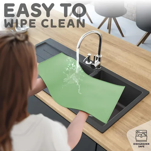 Miniatura 7 de Tapete para comida de perro y gato, bordes elevados para evitar derrames de comida y agua, impermeable, protege el piso, fácil de limpiar