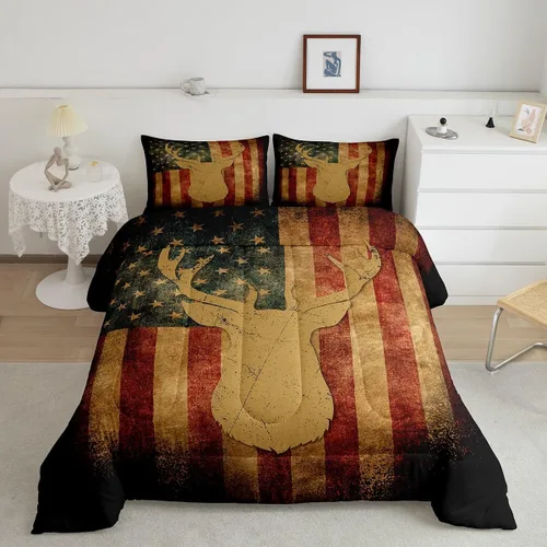 Miniatura 43 de Erosebridal Juego de ropa de cama de oso marrón, juego de edredón de animales de safari en el bosque, acuarela con relleno de edredón de vida