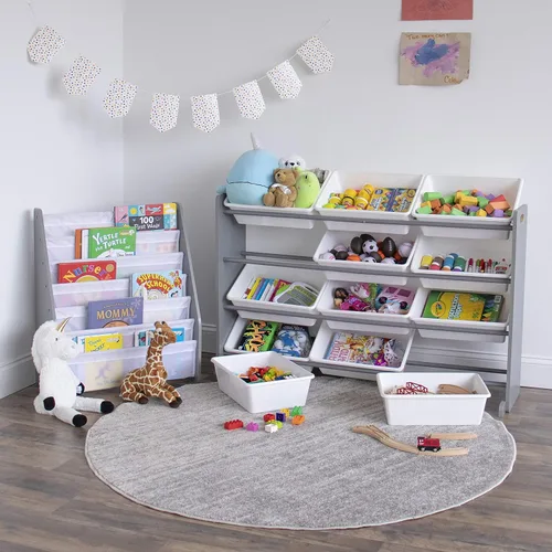 Miniatura 7 de Humble Crew - Estantería para niños de 6 niveles, organizador de estanterías para libros, armario extra grande para niños pequeños con bolsillos