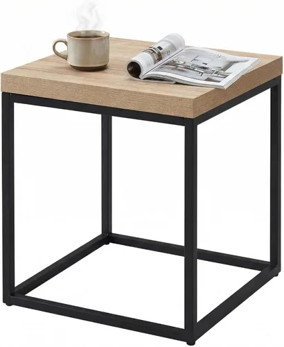 Miniatura 15 de CENSI - Mesa auxiliar/mesa auxiliar de roble lavado gris de 18 pulgadas Extra Thick 1.6" Honey-comb Wood Top, Sofa Table, Modern Industrial, Roble