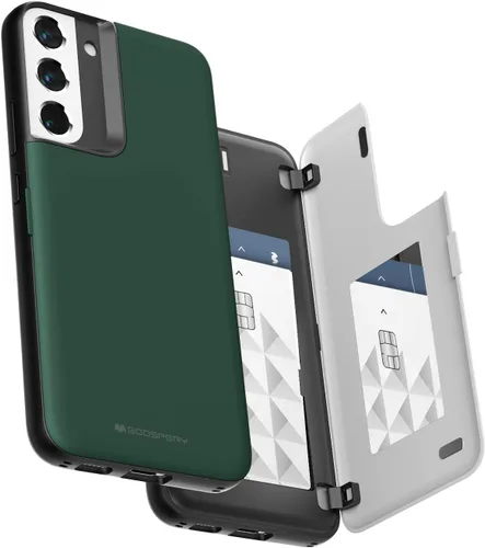 Miniatura 141 de GOOSPERY Funda tipo cartera para Samsung Galaxy S22 Ultra, [tarjetero] parachoques magnético de puerta con cierre automático, cubierta protectora