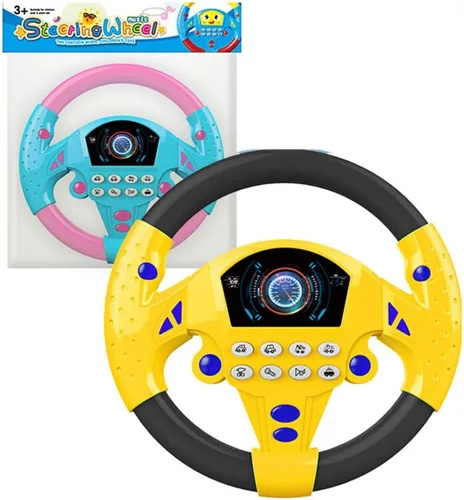Forart Controlador de conducción simulado portátil simulado volante copiloto juguete con sonidos y luces volante, juguete de regalo para niños y