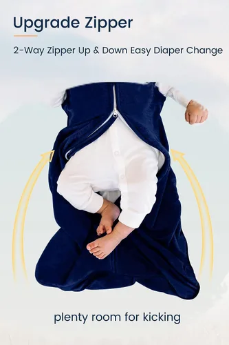 Miniatura 3 de TotAha - Saco de Dormir Ligero, Manta Portátil Elástica, Suave y Acogedora con Cremalleras Seguras de 2 Vías para 0-6-12-24 Meses 0.5 TOG