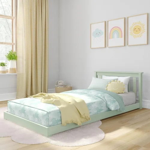 Miniatura 9 de Max & Lily - Cama individual, base de cama con cabecero para niños, listones, color blanco.